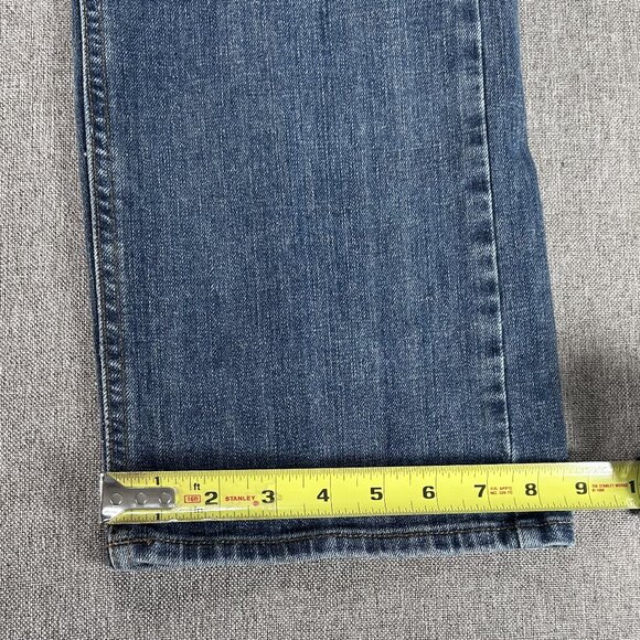 Wrangler Denim Jeans Men's "34" SLIM STRAIGTH Leg Blue Medium Wash Work Casual - Picture 13 of 14